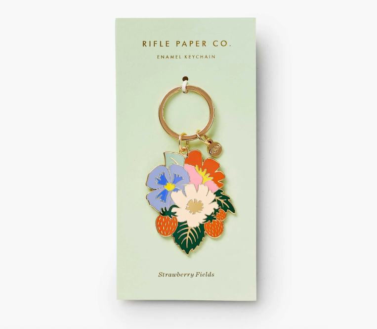 Strawberry Fields Enamel Keychain