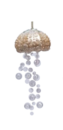 Painted Resin Jelly Fish Ornaments With Iridescent Legs