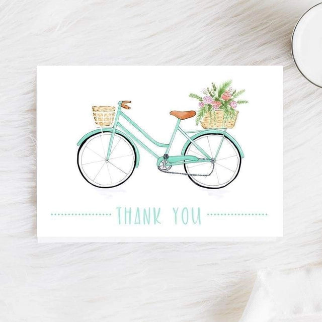 Thank You Bicycle Floral Greeting Card