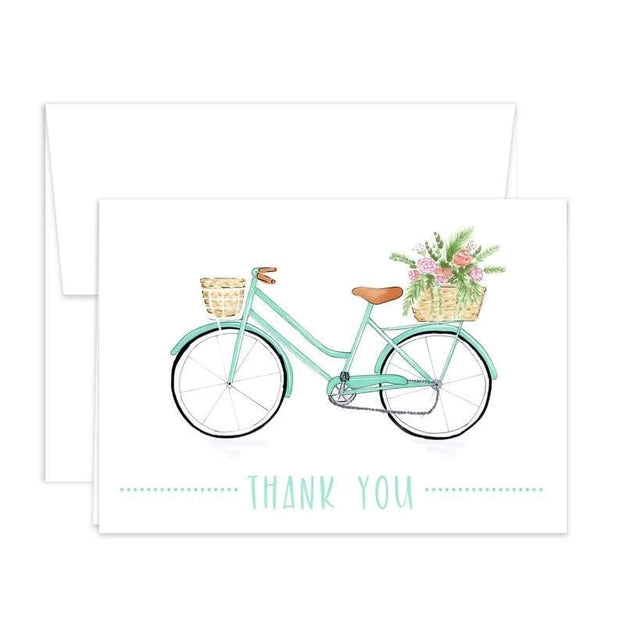 Thank You Bicycle Floral Greeting Card