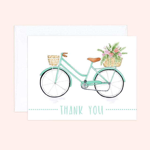 Thank You Bicycle Floral Greeting Card
