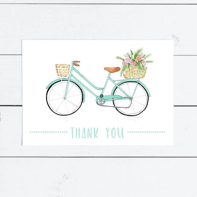 Thank You Bicycle Floral Greeting Card