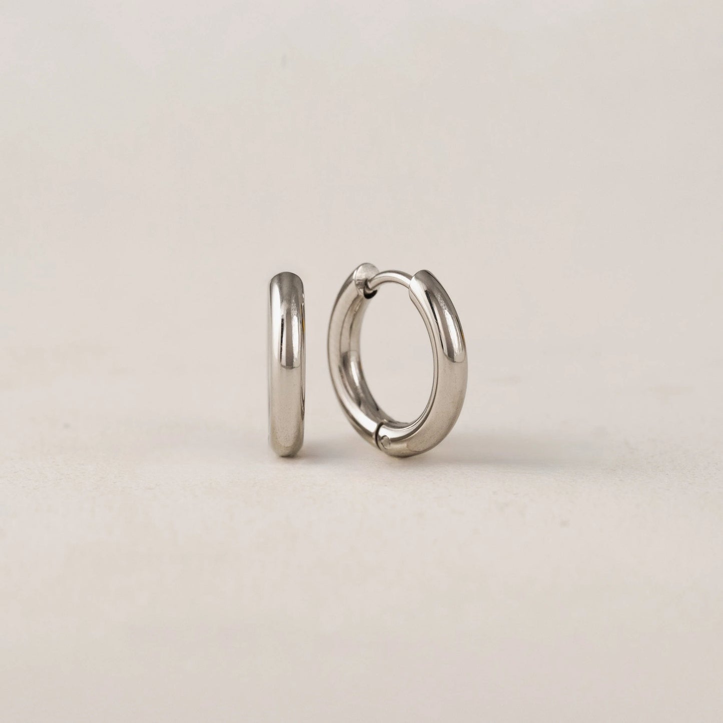 Tube 15mm Hoop Earrings Silver