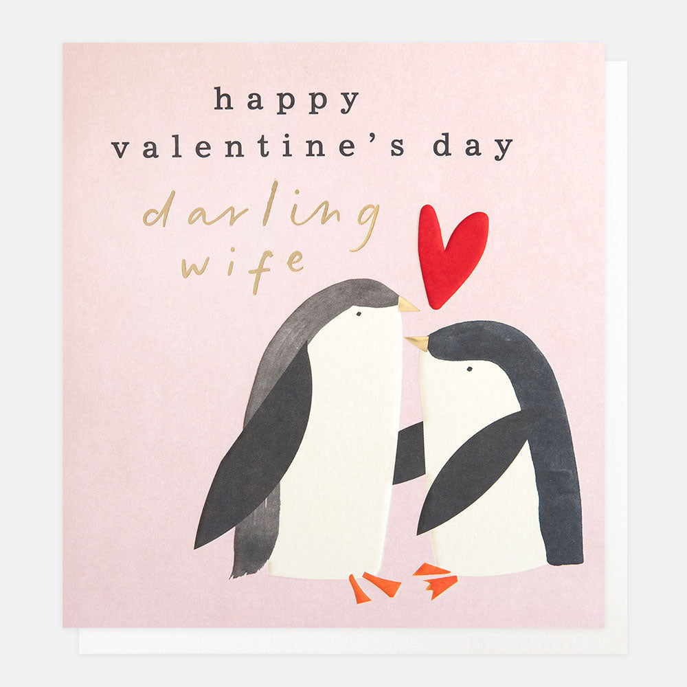 Wife, Valentine's Day Penguins Card