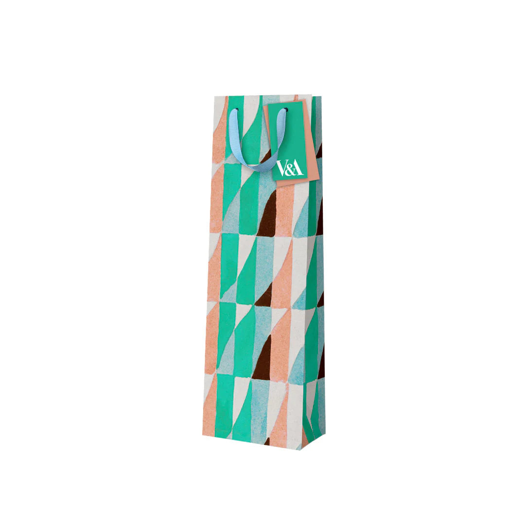 Playful Geometrics Turquoise Prism Wine Gift