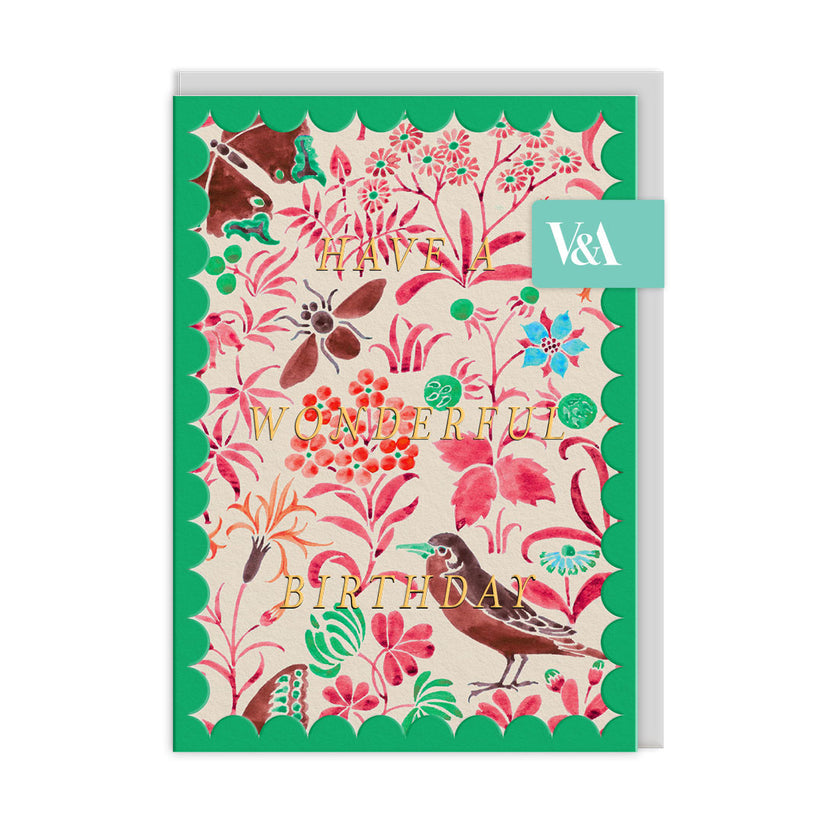 Scalloped Voysey Wildlife Greeting Card