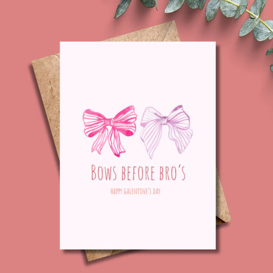 Valentine Bows Before Bros Card