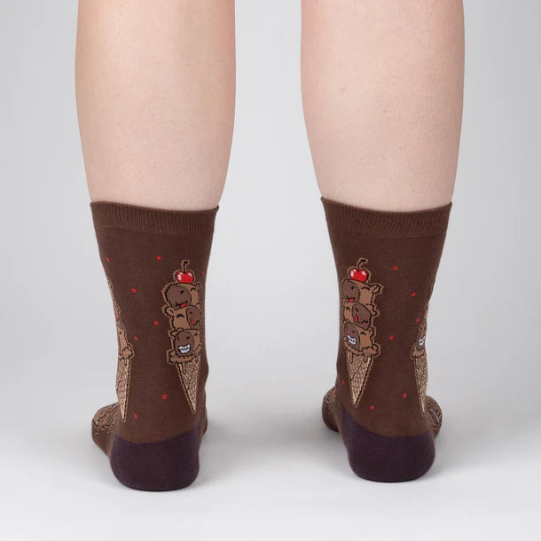 Women's Crew Socks Choco-bara Ice Cream