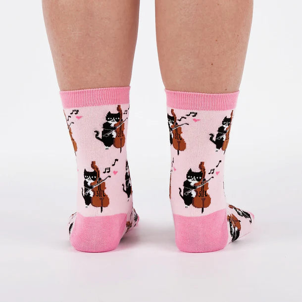 Women's Crew Socks Mewsic to My Ears