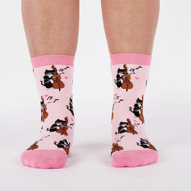 Women's Crew Socks Mewsic to My Ears
