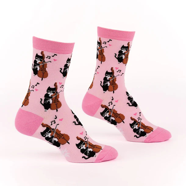 Women's Crew Socks Mewsic to My Ears