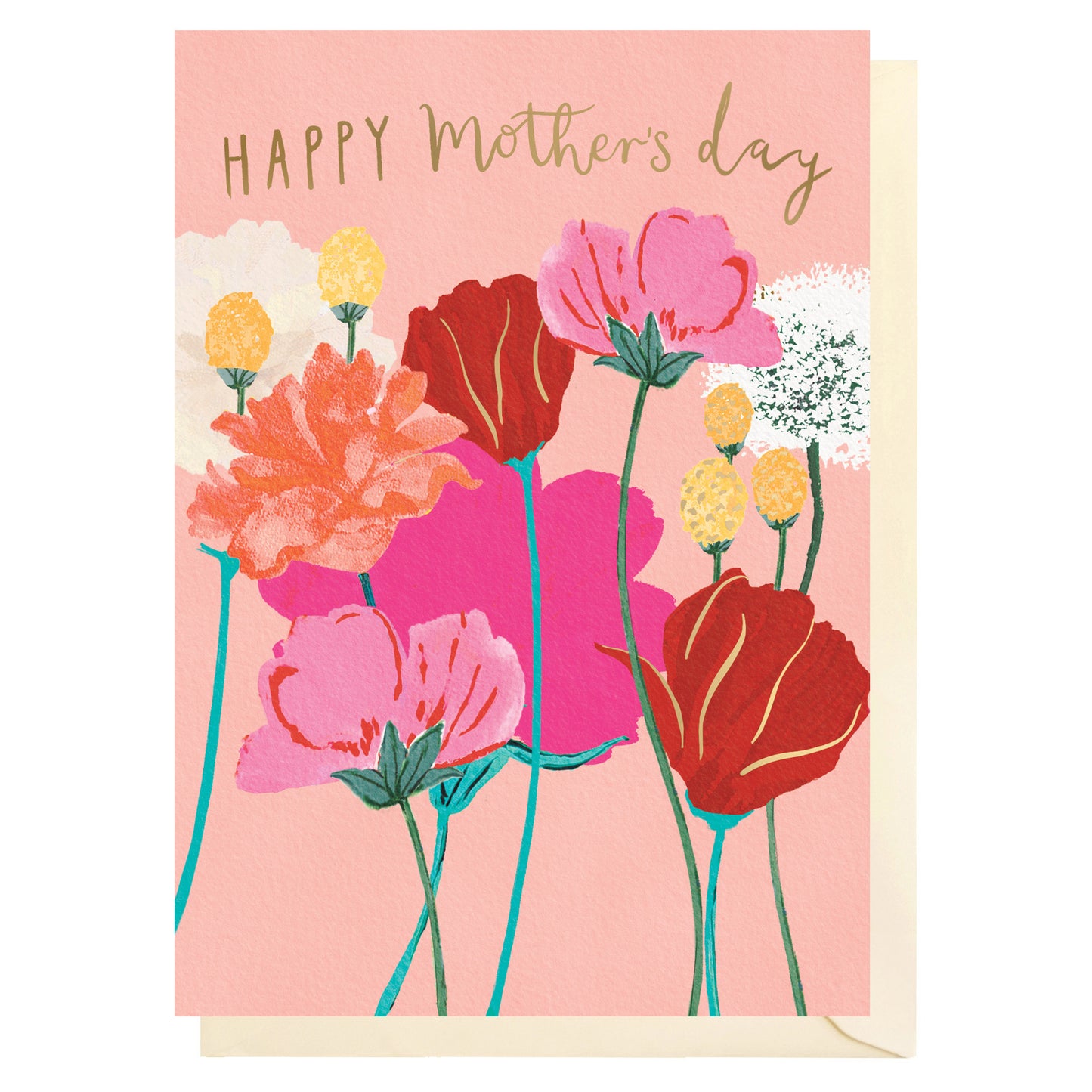 Mothers Day Pink Flowers Card