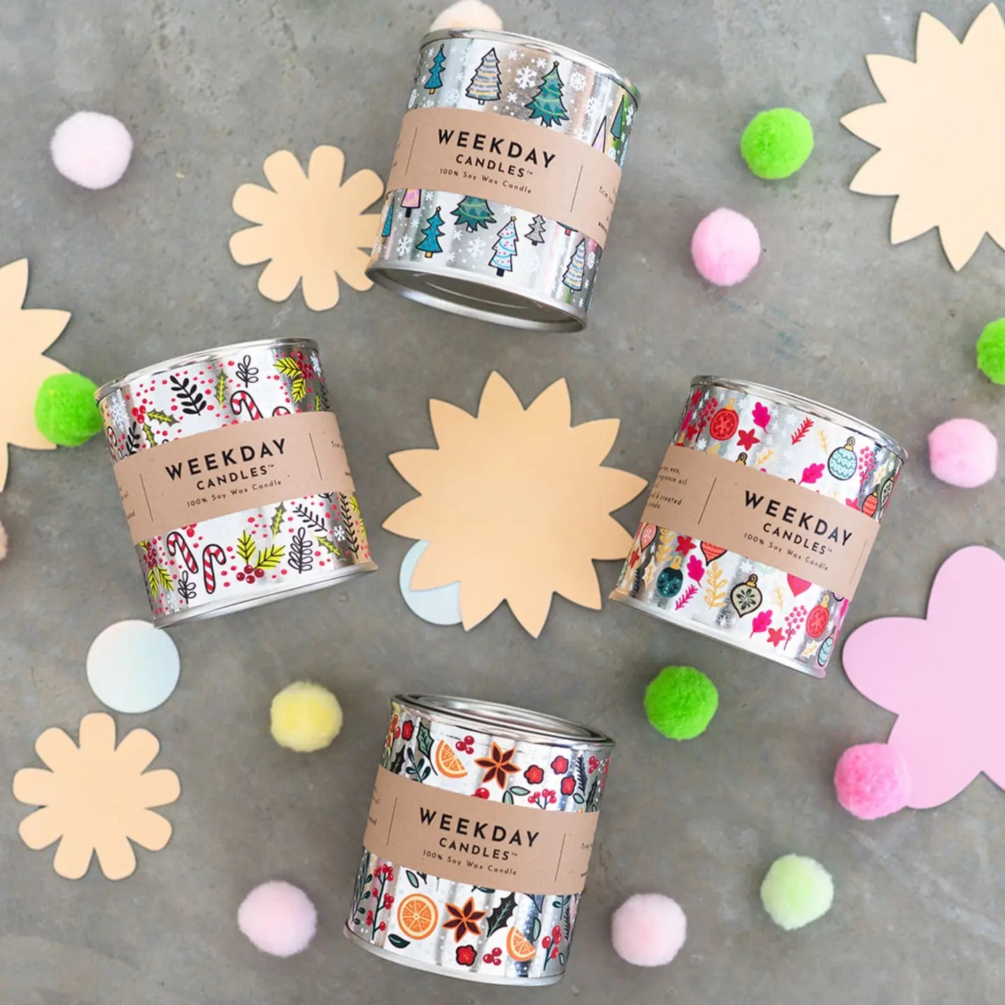 Winter Paint Tin Candle