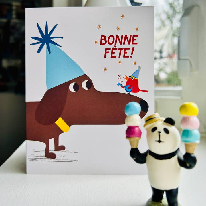 Carte d'anniversaire Teckel Destif