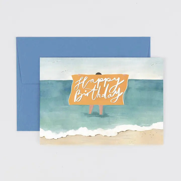 Beach Towel Birthday Card
