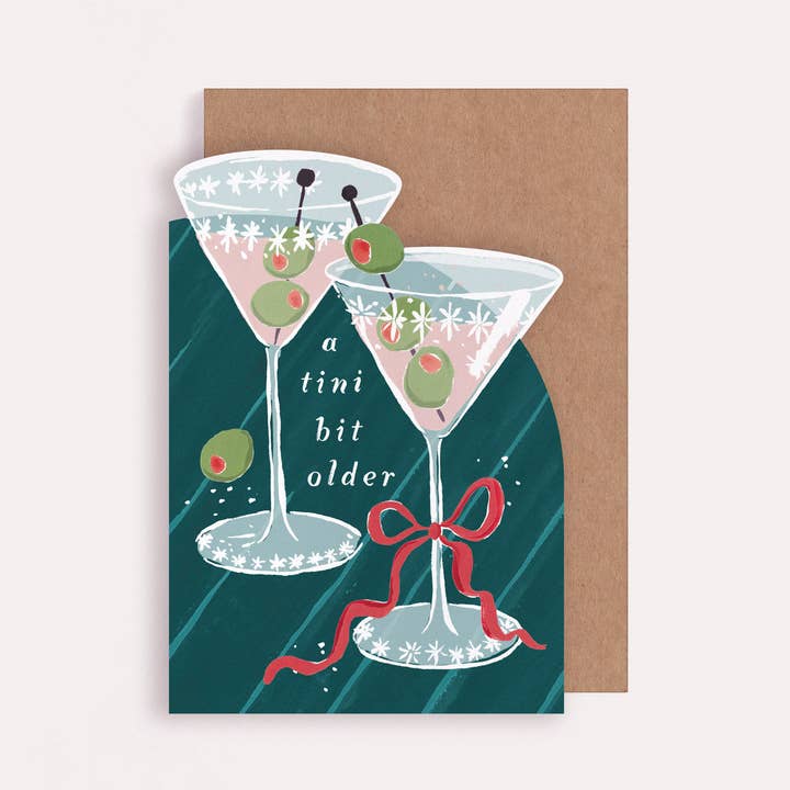 Tini Bit Older Martini Birthday Card