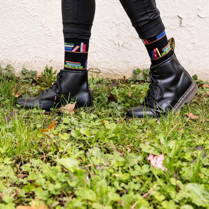 Men's Bamboo Crew SocksBlack Bookshelf