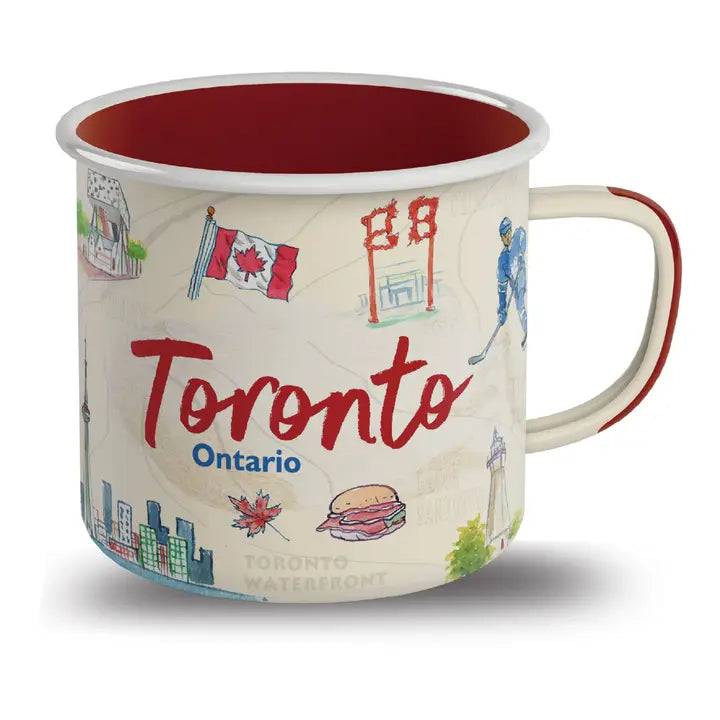 Toronto 500ml Enamel Mug - Illustrated City Map Design