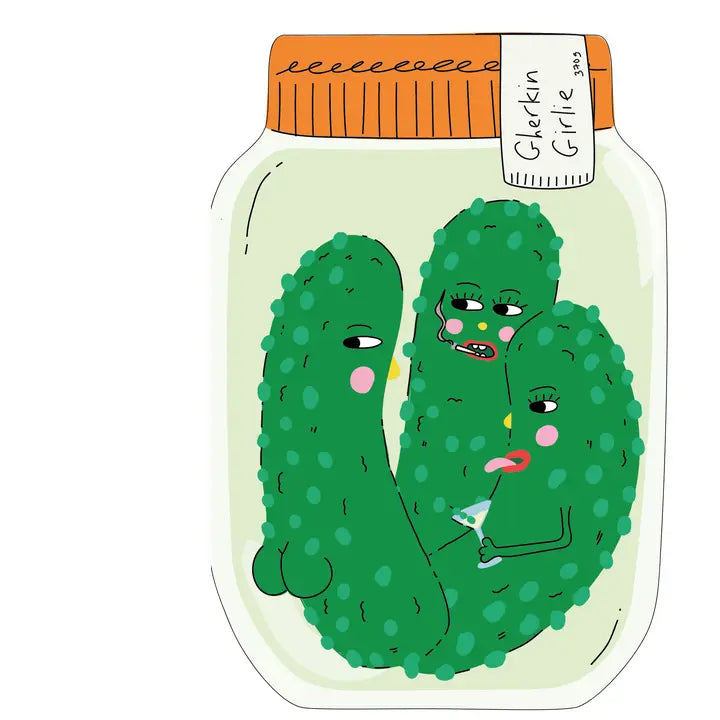 Gherkin Girlie Die Cut Greeting Card