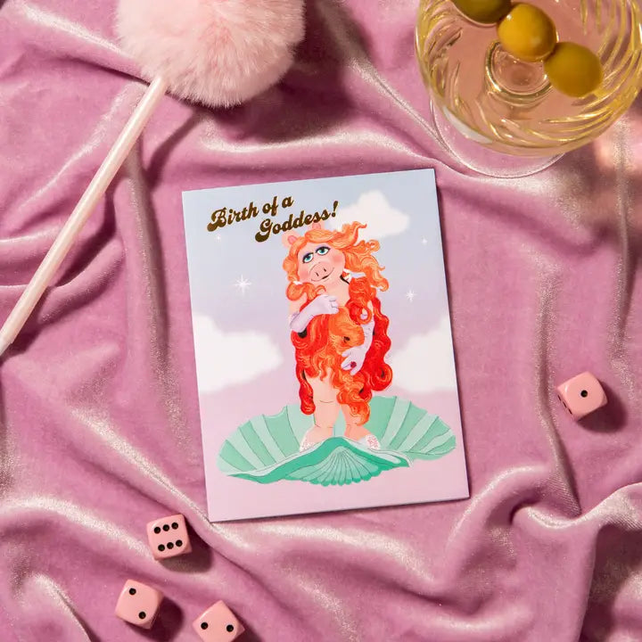 Birth of a Goddess Card Foil Birthday Card