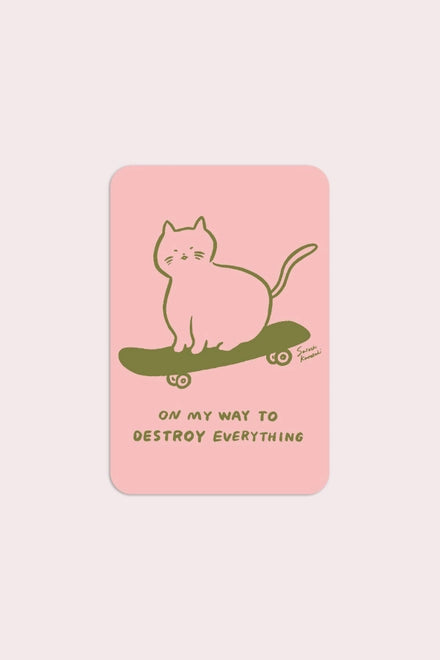 S67 Sk8 Cat Vinyl Sticker