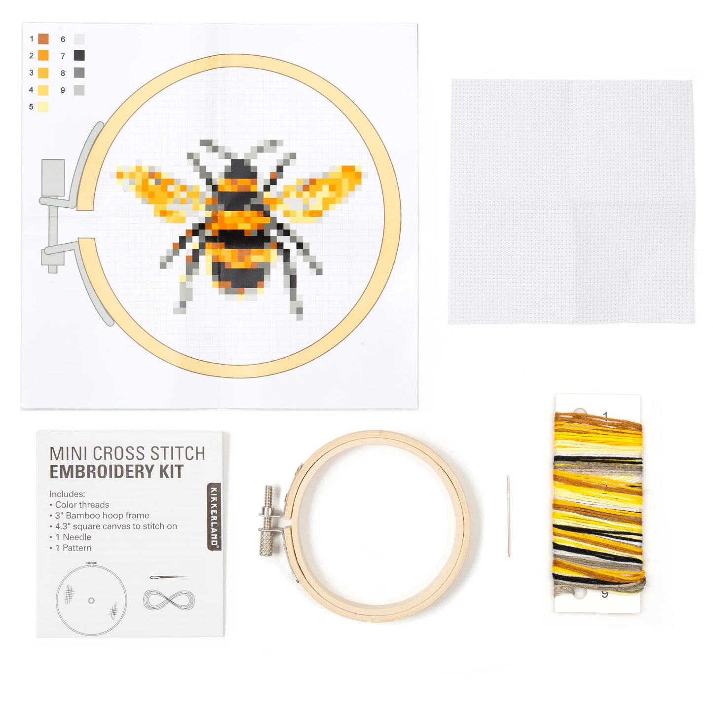Mini Cross Stitch Embroidery Kit Bee