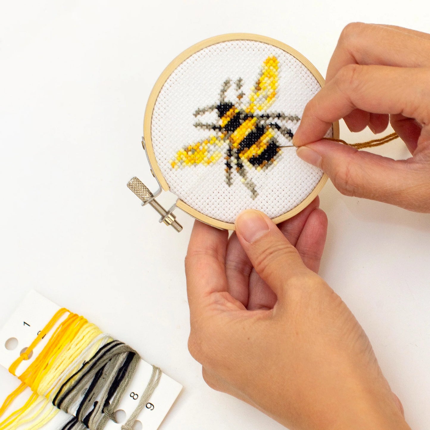 Mini Cross Stitch Embroidery Kit Bee