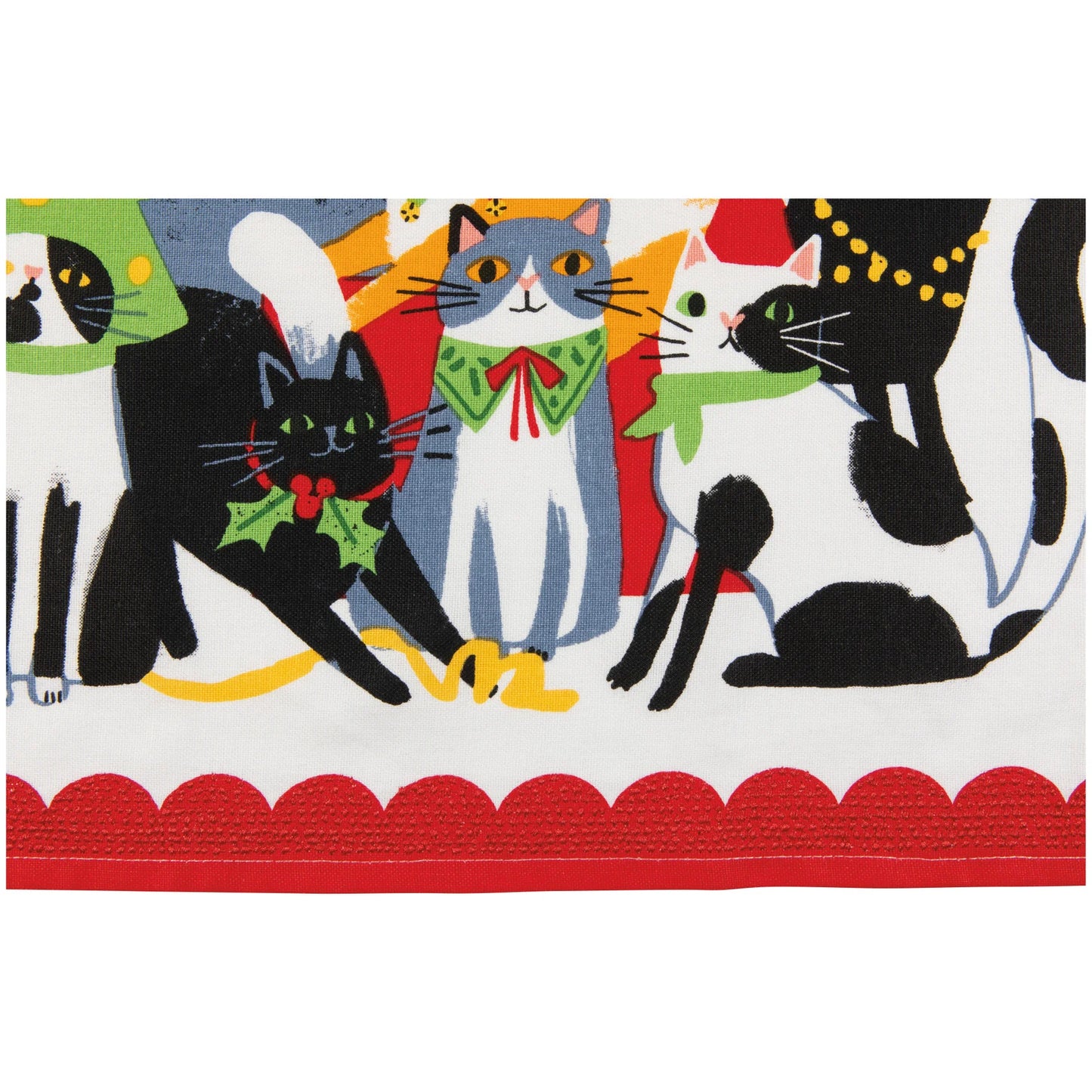 Kitty Carol Christmas Tea Towel