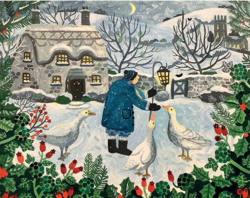 Geese By Moonlight Boxed Holiday Cards