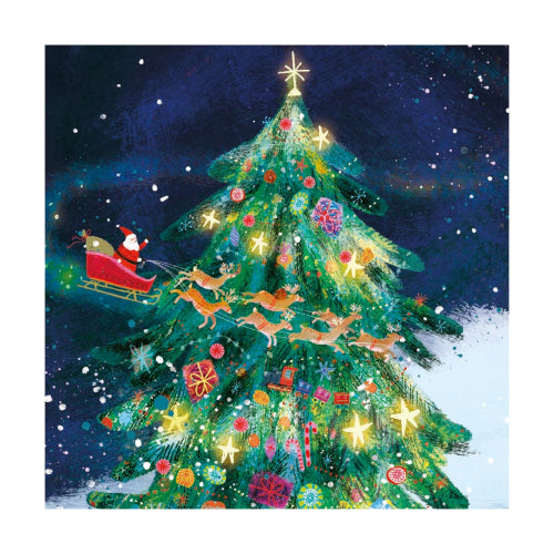 Santa's Flight Square Boxed Holiday Cards