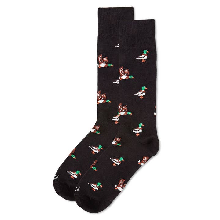 Men's Bamboo Crew Socks Black Duck Season