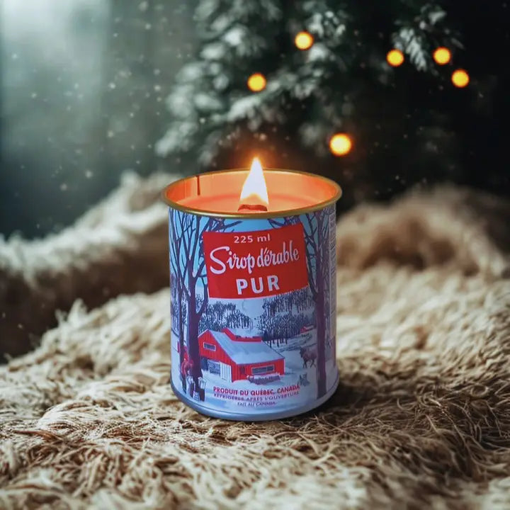 Maple Syrup Candle Iconic Tin Can Wood Wick