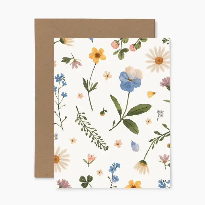 Pressed Flowers Greeting Card
