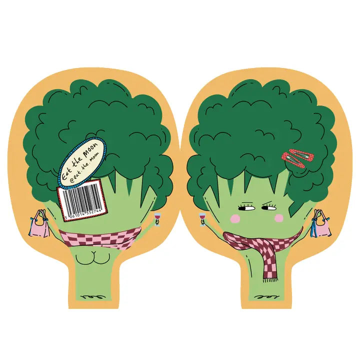 Hey Broccoli! Die Cut Greeting Card - Playful Veggie Card