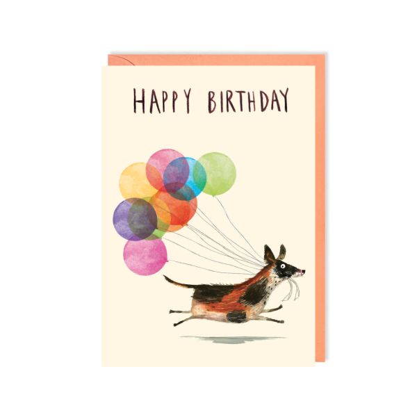 Birthday, Dog Balloons Card