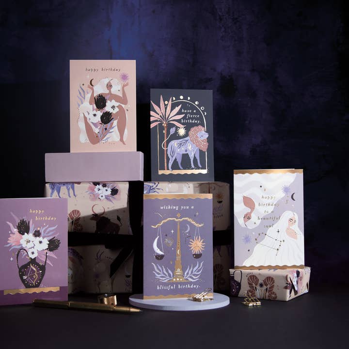 Lion Leo Star Sign Zodiac Birthday Card