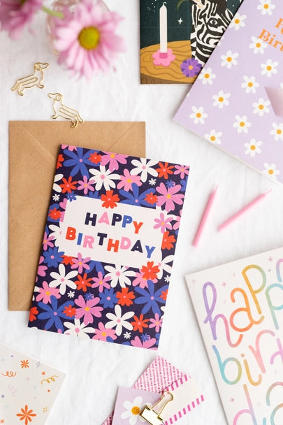 Flowers Happy Birthday Card