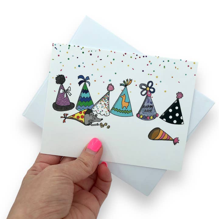 Birthday Rat In Hat Card