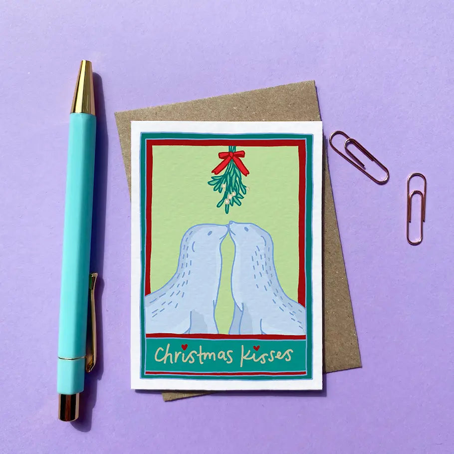 Christmas Kisses Seal Christmas Mini Card