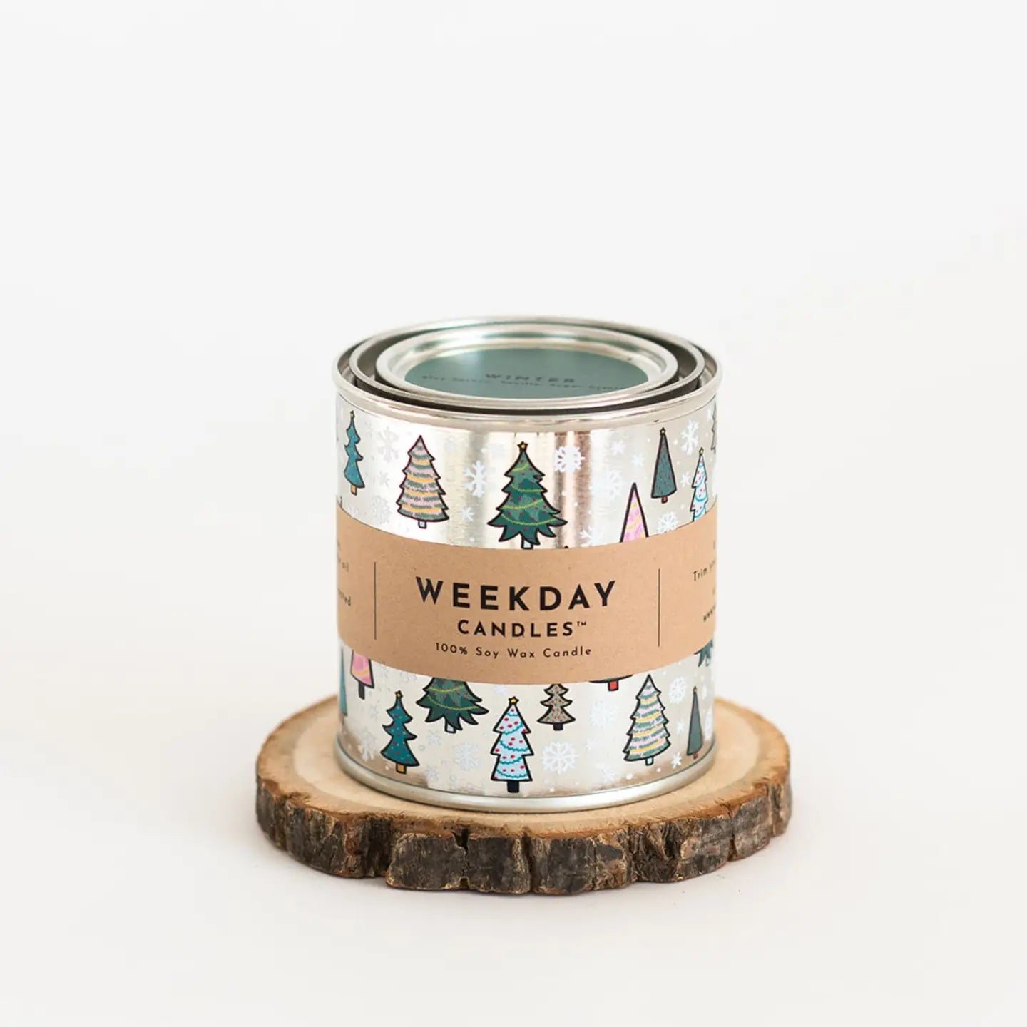 Winter Paint Tin Candle
