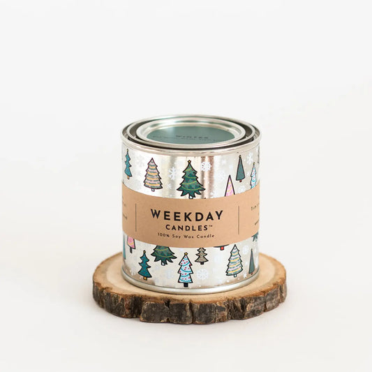 Winter Paint Tin Candle