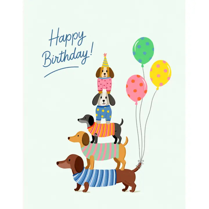 Birthday Dog Pyramid Card