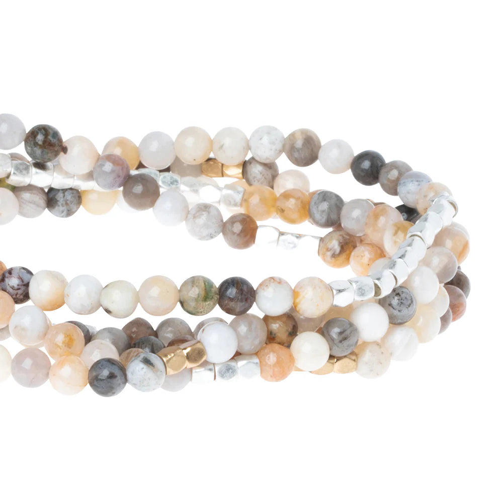 Stone Wrap Bracelet + Necklace Mexican Onyx Silver