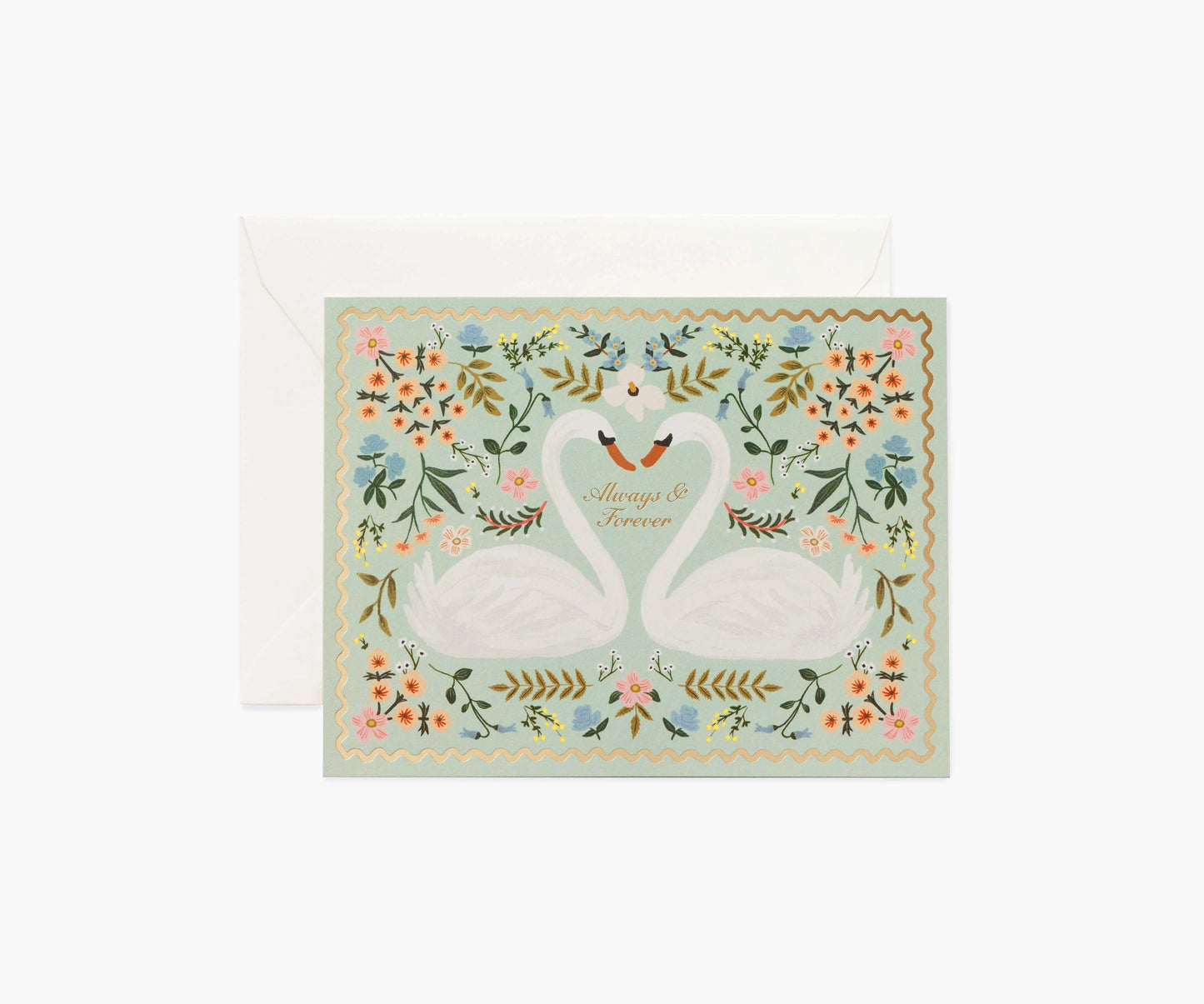 Always & Forever Swans Wedding Card