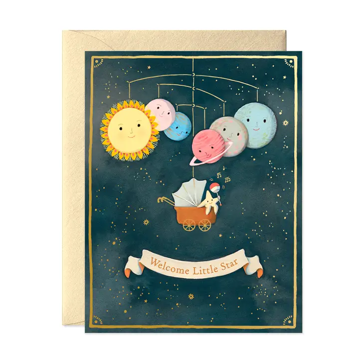 Solar System Baby Card