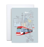 Toronto Streetcar with Skyline Card
