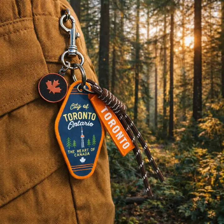 Double-Sided Toronto Motel Keychain Bag
