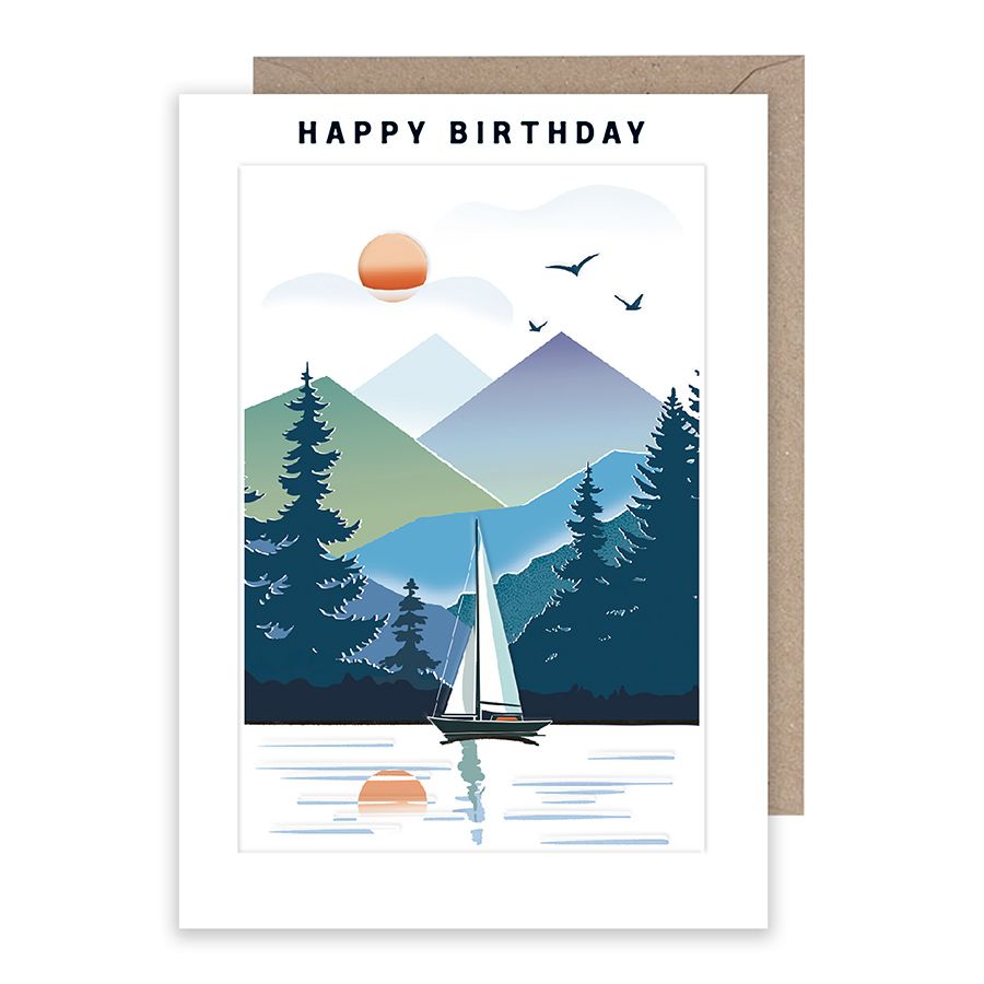 Happy Birthday Sail Boat Card