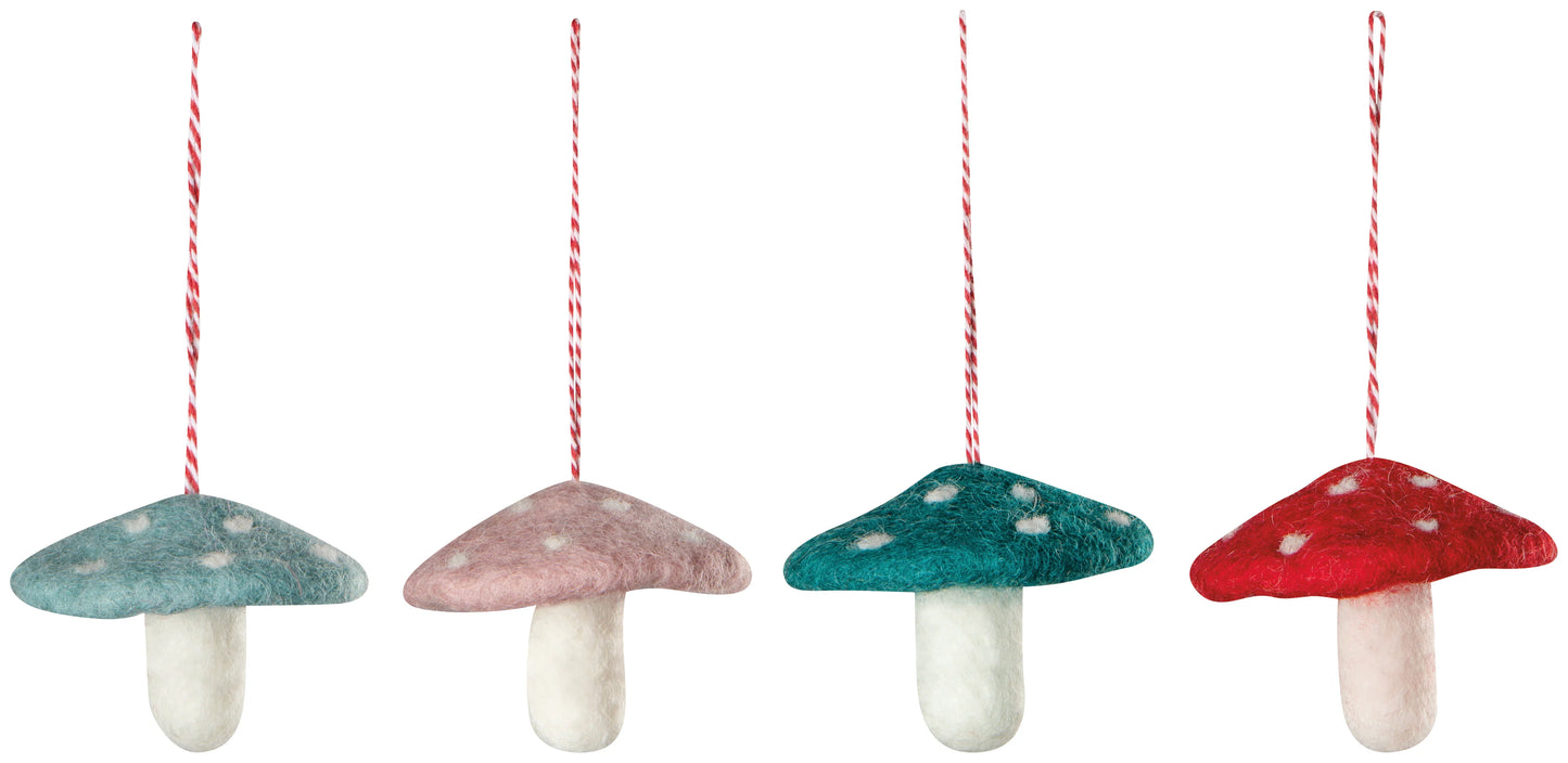 Felt Mushroom Gems Ornament