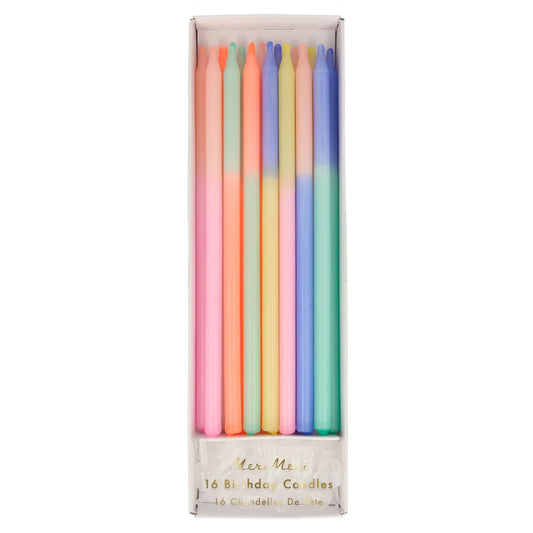Multi Colour Block Birthday Candles